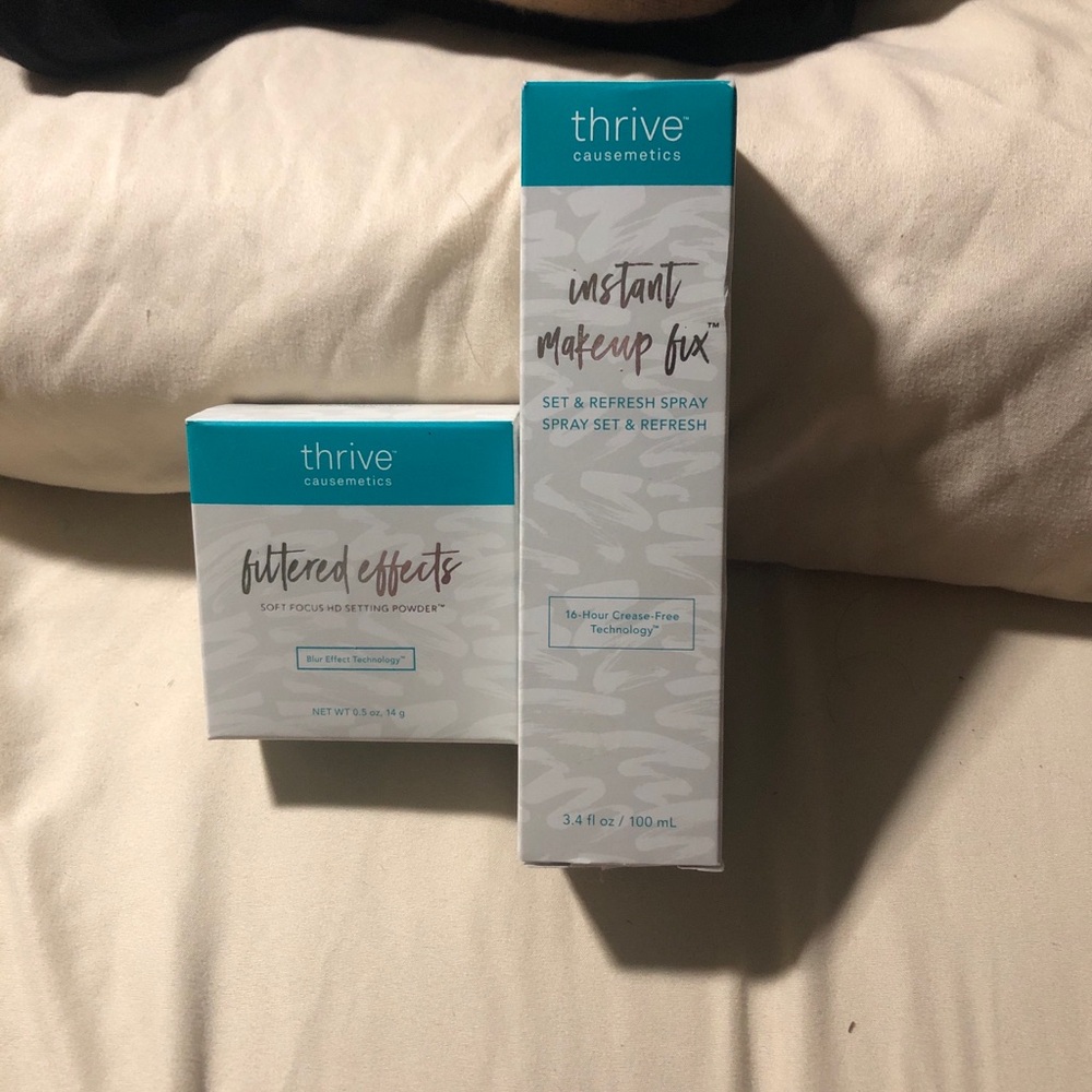 NEW Lot of 2 Thrive Causemetics Makeup Fix Set &  Translucent Setting Powder